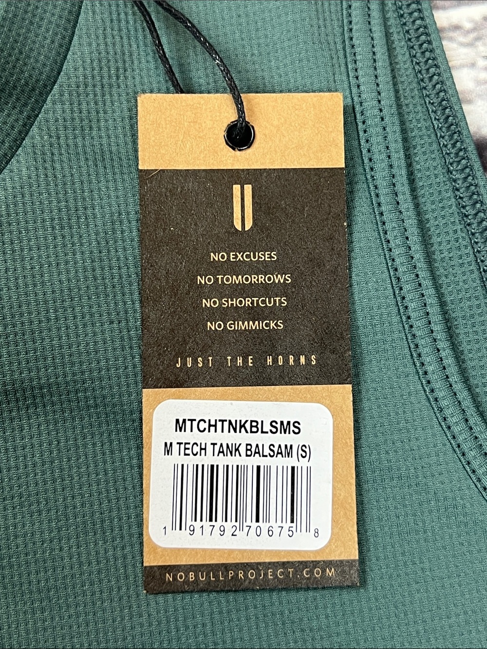 NO BULL - MEN’S TECH TANK - COLOR: BALSAM - NWT - SIZE SMALL - Picture 7 of 8